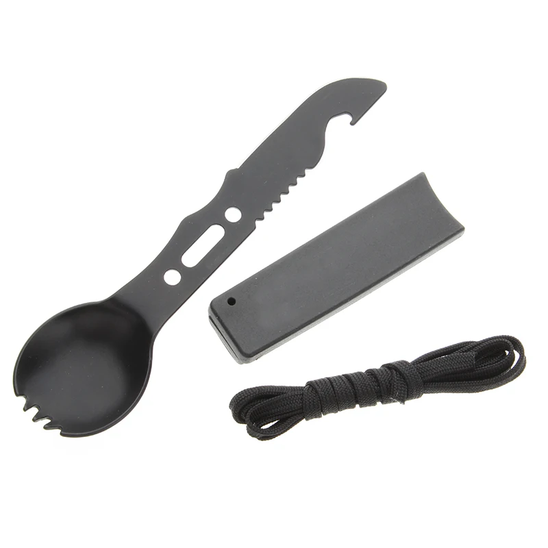 

Multifunctional Spoon Camping Cookware Spoon Fork Bottle Opener Portable Tool 4 In 1 Spoon Folding Pocket Survival Kamp Tools