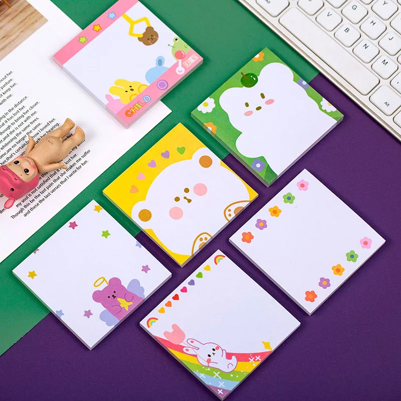 Kawaii животные блокноты милый мультфильм липкие заметки наклейки для письма детей