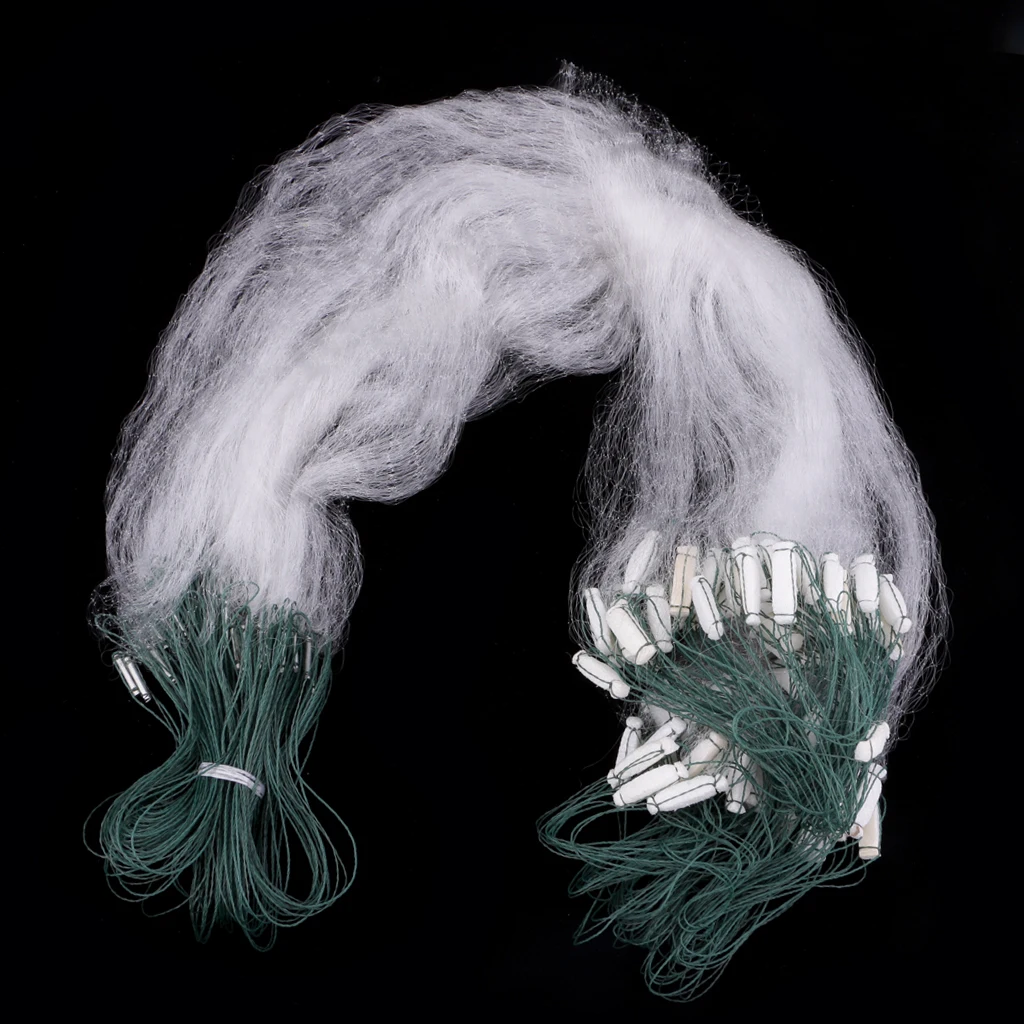 Fishing Net, Portable 0.7x25m Monofilament Fishing Gill Net with Float Bait Casting Mesh Trap