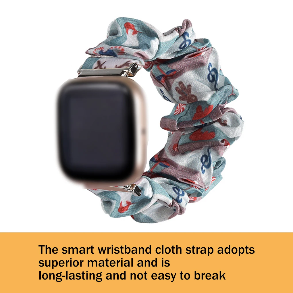 

Watch Straps For Fitbit Versa2/Versa Lite Colorful Flowers Bracelet Christmas Theme Breathable Cloth Strap Smart Accessories