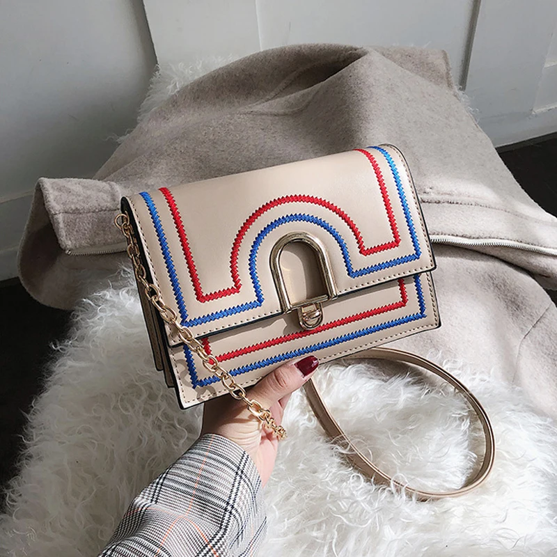 

Women 2020 Hot Style Fashion Personality Chain Crossbody One Shoulder Shopping Small Square Bag