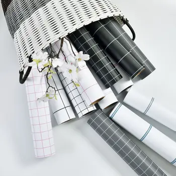 

New Cement Gray linen pattern waterproof wallpaper self-adhesive solid color dormitory bedroom wall stickers cabinets furniture