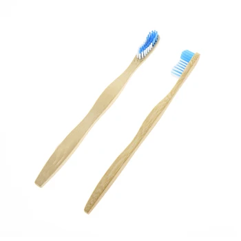 

2Pcs/set Flat Handle Environmentally Eco Friendly Travel Home Hotel Manual Adult Tooth Brush Bamboo Toothbrush For Women Men