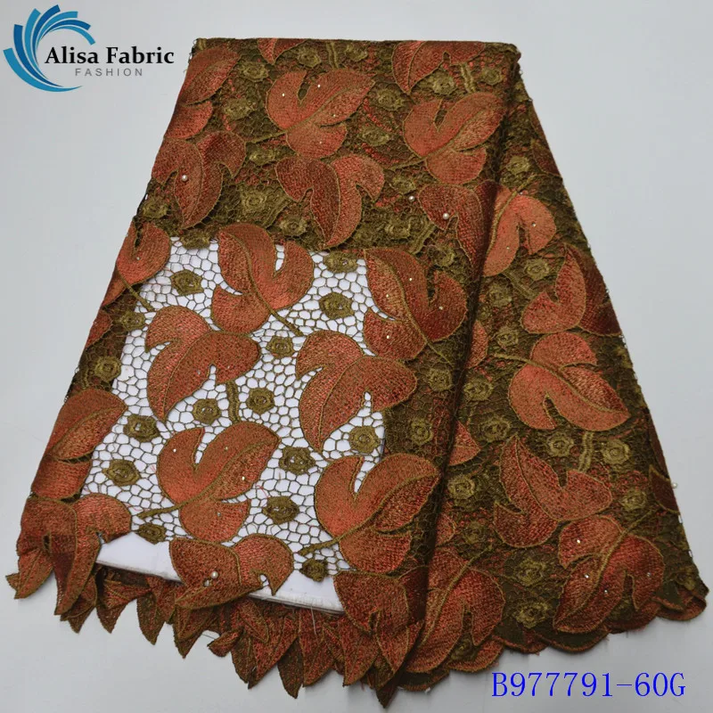 

Alisa New Arrived Water Soluble Lace Fabric 2020 Fashion African Cord Lace Fabric With Embroidery For Sewing Dresses B977791-60G