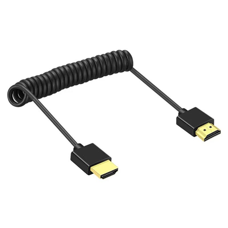 Hdmi Cable Super Soft Micro Mini HD cable male to male HDTV 2.0V Thin 4k hd Light-weight Portable SLR camera Telescopic spring cable