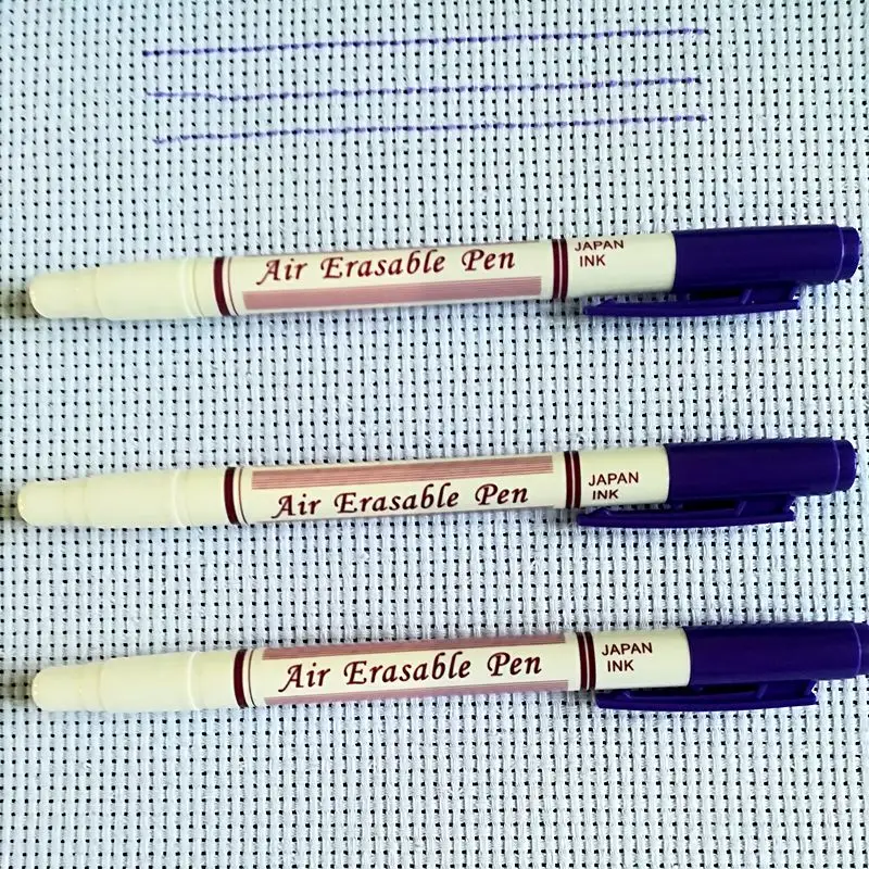 Двухсторонняя синяя водостираемая ручка, розовый маркер для ткани, ручка для рисования, фиолетовая, воздушная стираемая ручка, текстильные маркеры для швейных аксессуаров - Цвет: 3 pcs Purple Eraser