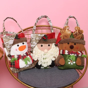 

2021 New Year Hanging Christmas Tree Doll Decoration For Home Cristmas Ornament Xmas Diy Candy Stocking Bag Drawstring