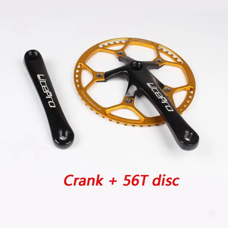 disc 56T gold Шатун Litepro для велосипеда, Интегрированный Одиночный шатун для велосипеда 45T 47T 53T 56T 58T BCD 130 мм, запчасти для велосипеда - Цвет: disc 56T gold