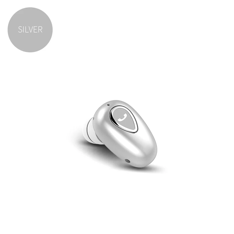 Серебристый Мини Bluetooth наушники, скрытые наушники в ухо, гарнитура с микрофоном, стерео Спорт, YX01, Bluetooth гарнитура для Android, для IOS телефона - Цвет: Серебристый