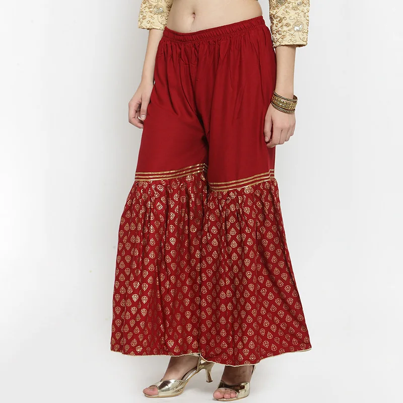 Indian Pants For Women Salwar Cotton Printing Wide Leg Pantalones