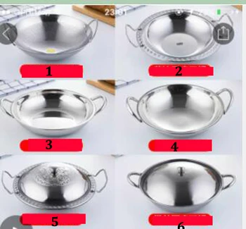 

6 kinds Stainless Steel 1.5mm Thick Double Ear Soup Cooker Hot Pot Twin Divided Cookware Home Kitchen Round Induction Cooker