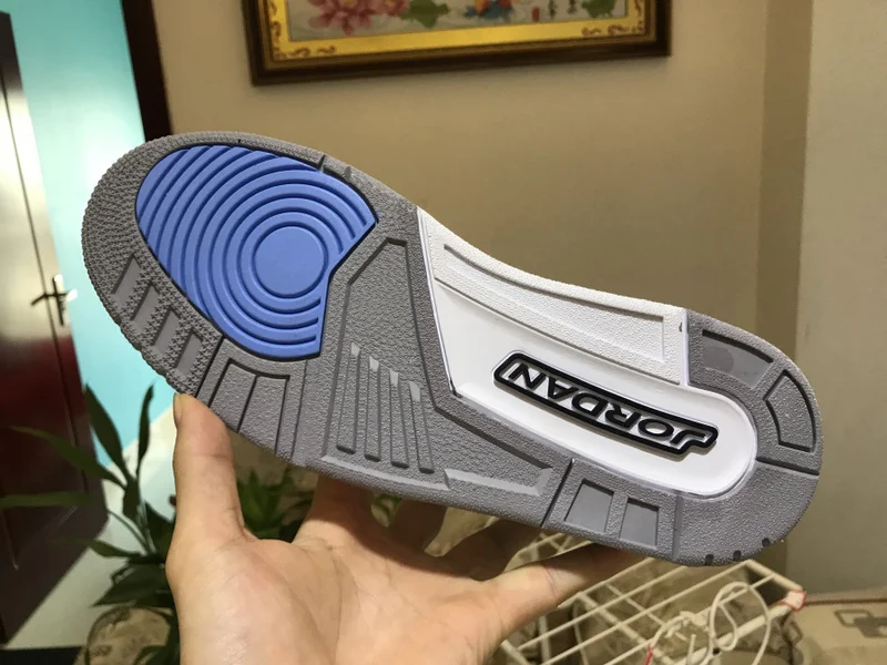 Новые оригинальные мужские кроссовки Jordan 3 в стиле ретро, UNC, баскетбольные кроссовки Aj3, белые, Северная Каролина, синие, Университет Каролины, белые, PE
