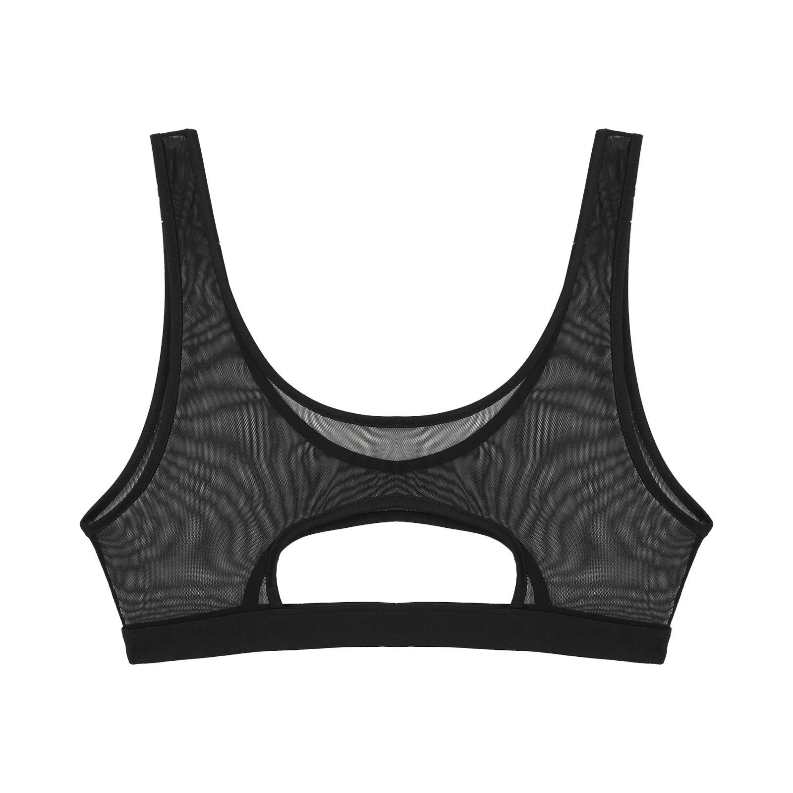 Womens Mesh Bra Tops Transparent See-through Sexy Tops Sleeveless Backless Sheer Camis Bra Vest Female Nightwear Tank Crop