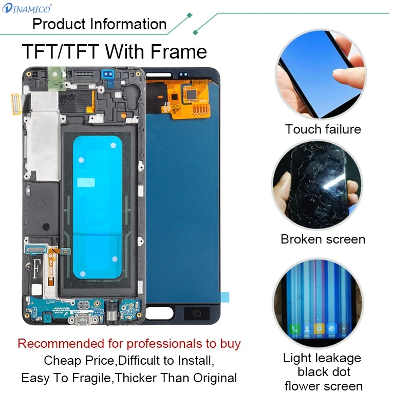 Dinamico OLED A5 Lcd для samsung Galaxy A510 Lcd A5100 A510M A510Y A510F дисплей с кодирующий преобразователь сенсорного экрана в сборе