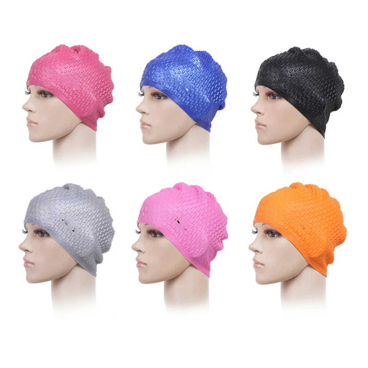 Unisex Adult Sports Swimming Stretch Waterproof Cap Long Hair Hat Silicone Ear Protection | Спорт и развлечения
