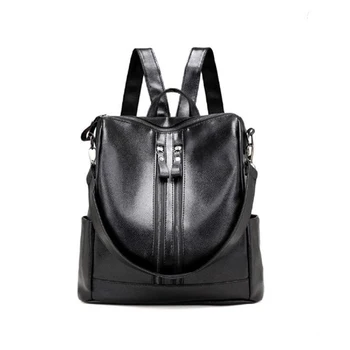 

Retro Backpack For Women Office Laies Knapsack Travel Backpacks Shoulder School Bags Backpack PU Leather Rucksack