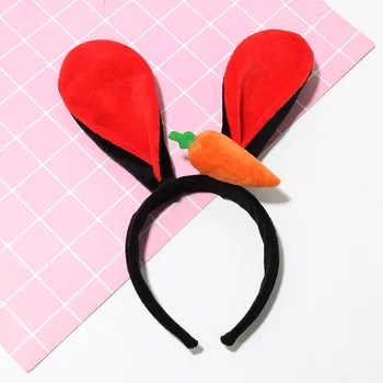 

DUOJIAOYAN Cartoon Bunny Ears Carrot Headband Girls Fox Hair Accessories Festival Party Animals Hairband Cute rabbit hair hoop