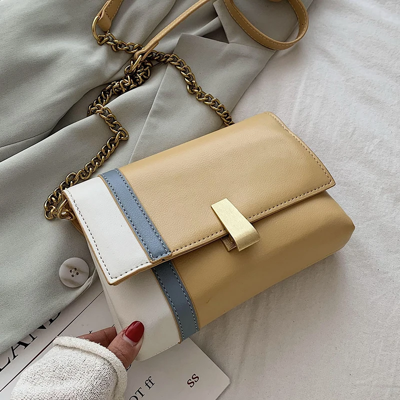 Luxury Designer Patchwork PU Leather Women Shoulder Crossbody Bags 2021 Fashion Handbags Ladies Messenger Bag Female Purse | Багаж и сумки