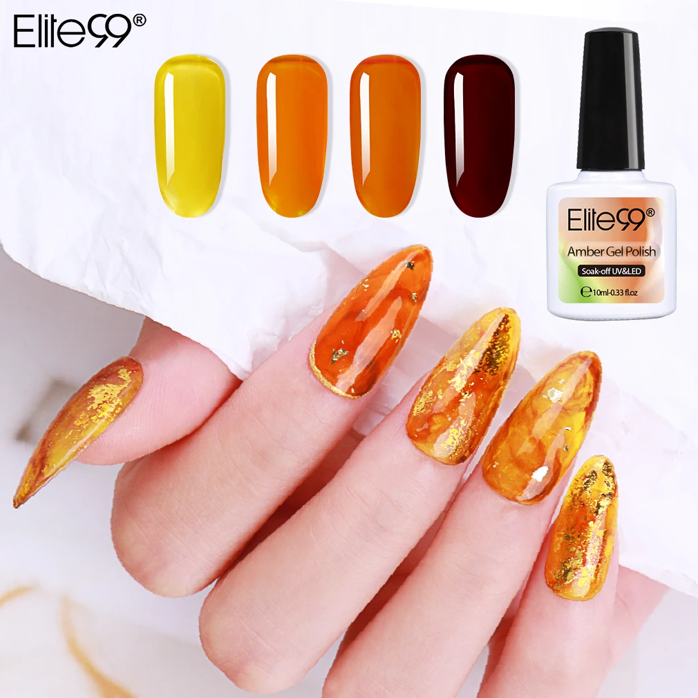 

Elite99 Amber UV Gel Nail Polish Soak Off Vernis Semi-permanent Hybrid LED Nail Varnish Primer Gel Polish Nail Art Manicure 10ML