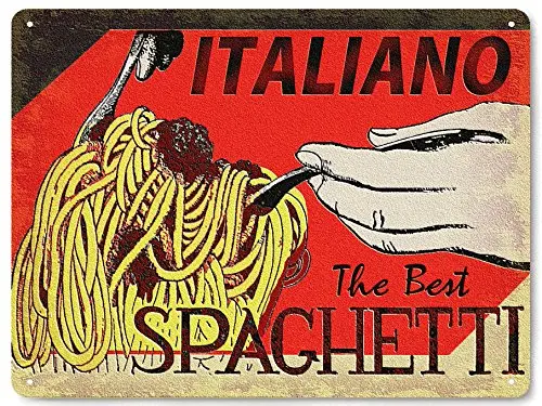 

Spaghetti Pasta Metal Sign Italian Restaurant deli diner vintge style wall decor