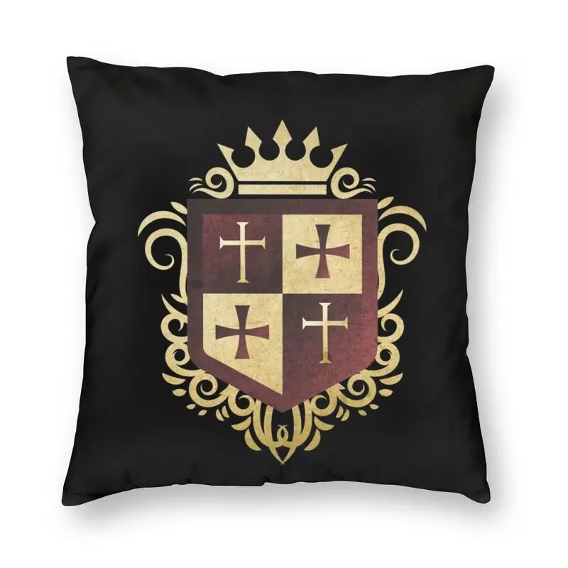 

Medieval Warrior Knights Templar Cross Cushion Cover 40x40cm Home Decor Crusader Coat of Arms Throw Pillow Case for Living Room