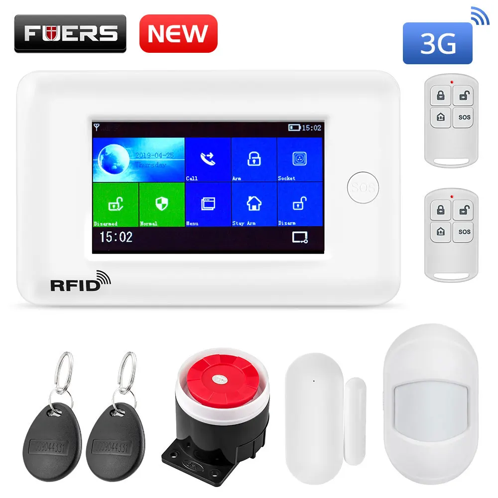 Fuers wifi 3g Умный дом Охранная сигнализация Мини PIR датчик движения Противоугонная система 4,3 дюймов цветной экран приложение дистанционное управление - Цвет: KIT 1