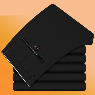 black-type 2 50 52 плюс размер большой 7XL 8XL мужские костюмные брюки над размером офисные брюки для делового костюма Формальные Прямые брюки 10XL осенние дешевые брюки - Цвет: black-type 2