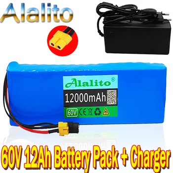 

60V 16S2P 12Ah 18650 Li-ion Battery Pack 67.2V 12000mAh Ebike Electric bicycle Scooter with BMS 1000Watt xt60 plug + charger