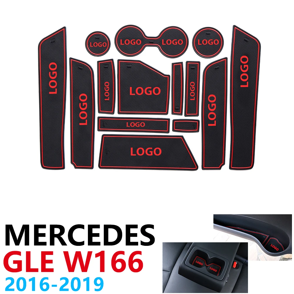 

Anti-Slip Rubber Cup Cushion Door Groove Mat for Mercedes Benz GLE W166 C292 Class 250d 350d 400 550 63 AMG Coupe Accessories