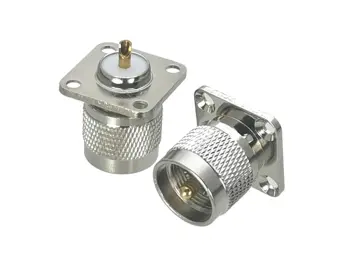 

1Pcs SL16 UHF PL259 Male Plug 4 hole with flange soldering panel RF connector socket female connector