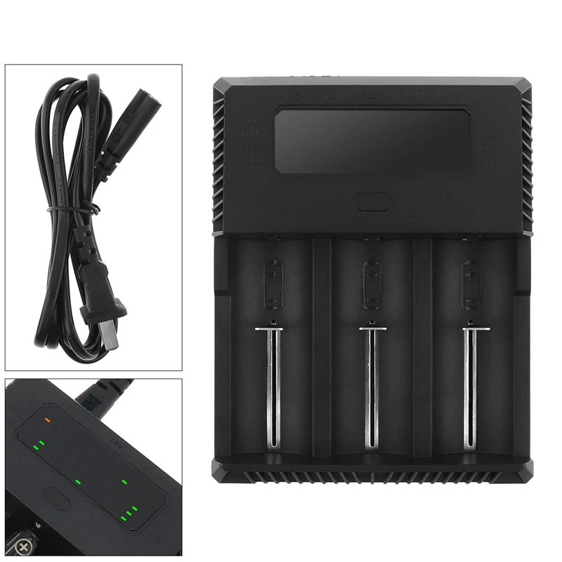 Trustfire TR-018 интеллигентая(ый) Быстрый 3 слота литий-ионный аккумулятор Батарея Зарядное устройство светодиодный указывают на 23650 26650 21700 20700 14500 18650 18350 Батарея