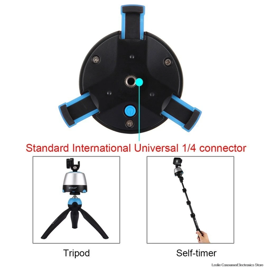 PULUZ электронная панорамная головка штатива с поворотом на 360 градусов с пультом дистанционного управления вращающаяся панорамная головка для смартфонов, GoPro, DSLR