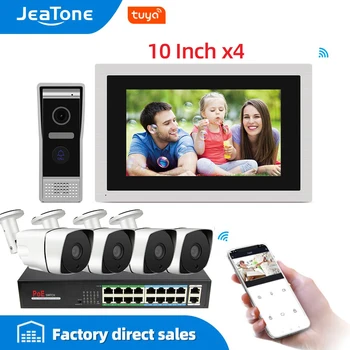 

JeaTone 10 inch Touch Screen WIFI IP Video Door Phone Intercom System Villa Apartment Access Control System Motion Detection DIY