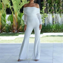 Women's Jumpsuit Off Shoulder Jumpsuit Elegant Ladies Rompers Clubwear Office Lady Playsuit Bodysuit Party Long Trousers Women's Jumpsuit Off Shoulder Jumpsuit Elegant Ladies Rompers Clubwear Office Lady Playsuit Bodysuit Party Long Trousers