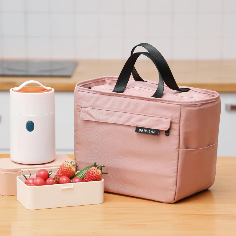 QQD-fiambrera térmica portátil para hombre y mujer, bolsa de mano para el desayuno, comida, almuerzo, Picnic, viaje, lonchera