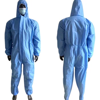 

Disposable Coverall Dust Spray Suit Siamese Non-woven Dust-proof Clothing White Labor Safely Security Protection Clothes