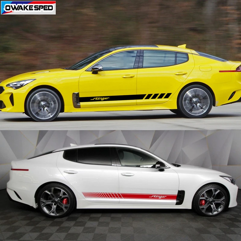 Both side door stickers for KIA Assassin Racing Styling Sport Striped Car Body Decorated Vinyl Decal Automatic Accessories (5)