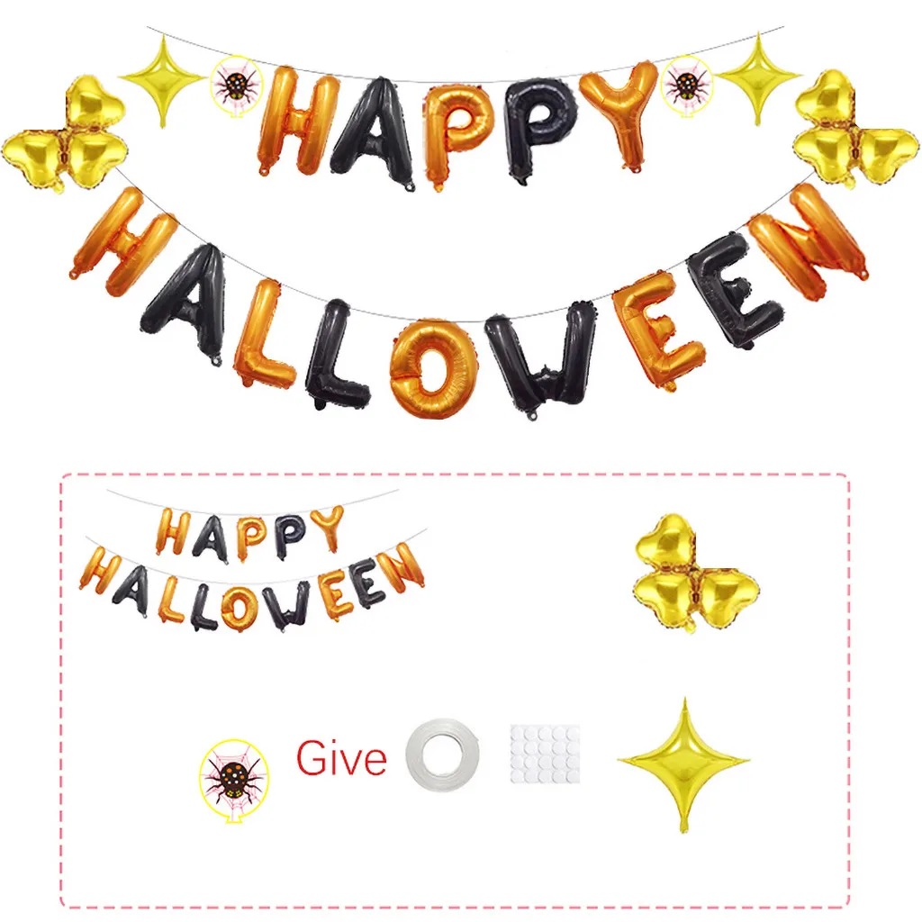Halloween Decorative Ballons Festival Decoration Kit Atmosphere Balon Halloween Party Supplies Home Living Room Air Letters
