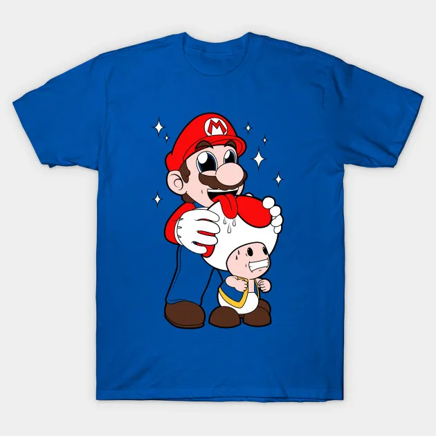 Men t shirt Mario Licking Toad tshirt 