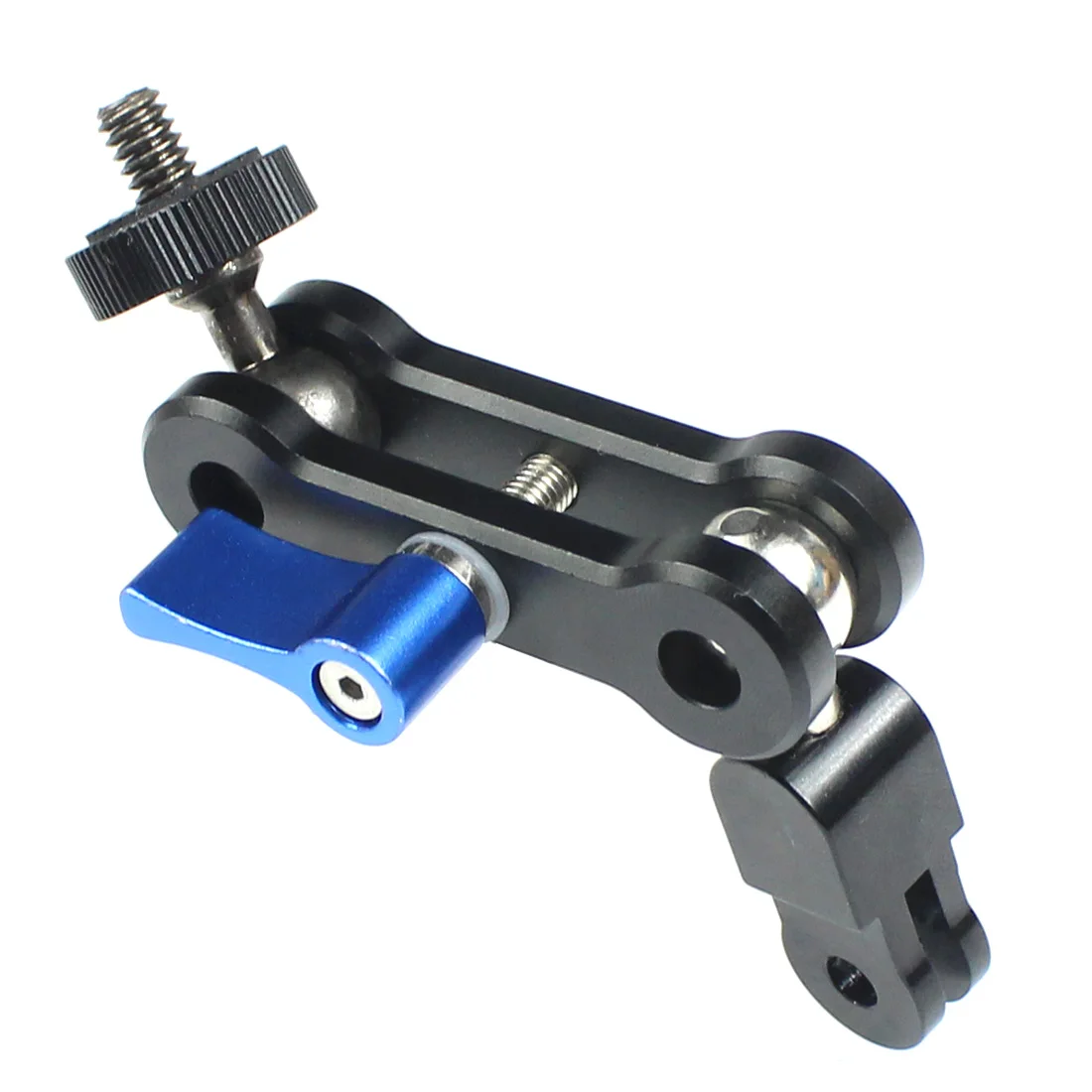 Aluminium Mini Magic Arm Stativhalterung 1/4 Adapter Blitzschuh Kugelkopf Monitorhalter für GoPro 13 12 für DJI Osmo 360 Videokamera – Detail 30