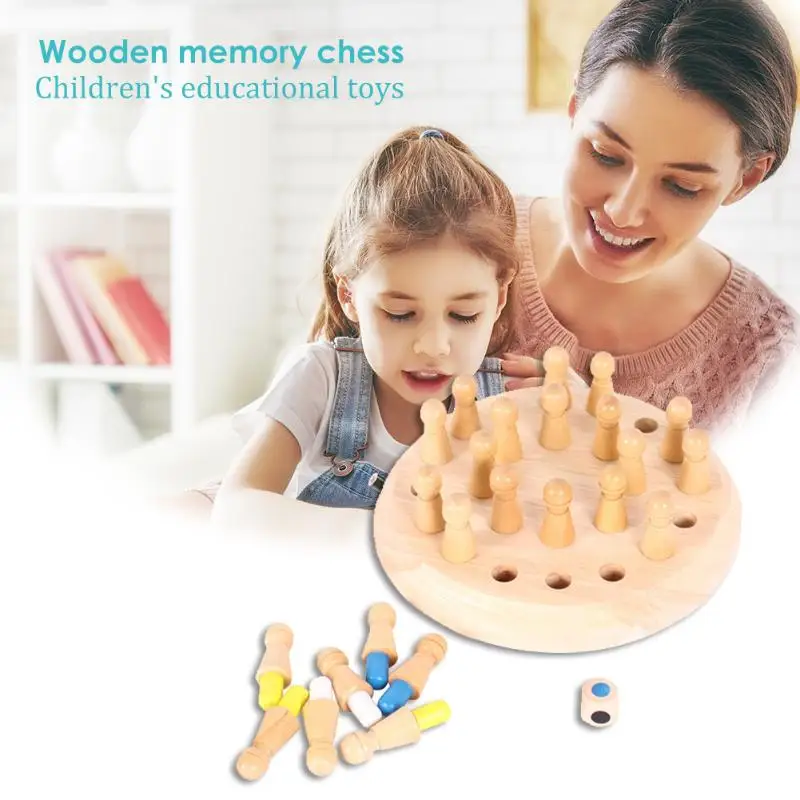 wonderful  Wooden Memory Match Stick Chess Game Puzzle Toys Kids Early Learning Toys Kids party Color Cognitiv