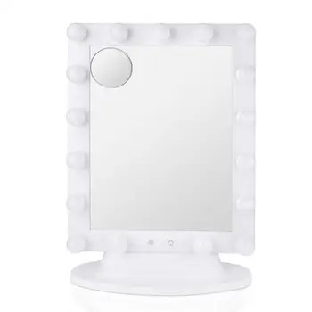 

17LEDs Cosmetic Mirror Touch Screen Cosmetic Beauty Desktop Vanity Table Stand Mirrors LED Light Touch Screen Makeup Mirror
