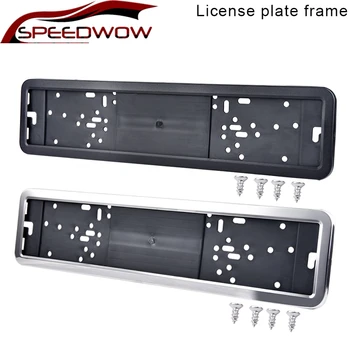 

SPEEDWOW 1Pcs Car License Plate Frame Number Frame Plate Cover Metal And Plastic Frame Holder With 4 Screws