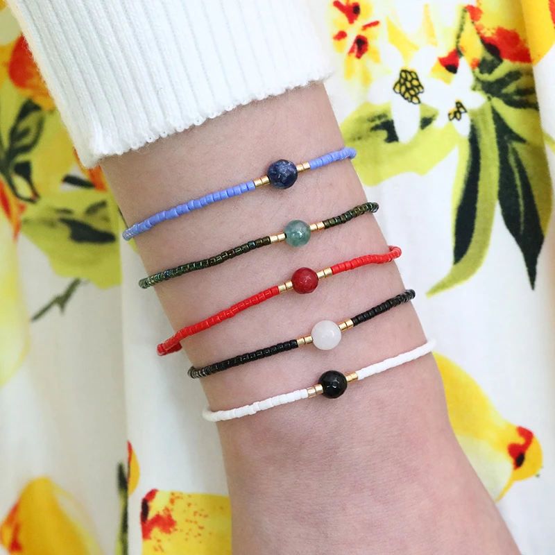 Pulseras verano Miyuki Mujer, de Mujer, Moda 2019, cuentas de perlas delicadas, pulsera de joyería para mano|Pulseras de hilo| AliExpress