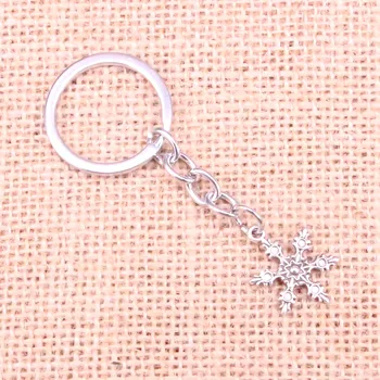 

20pcs snow snowflake Keychain 23*17mm Pendants Car Key Chain Ring Holder Keyring Souvenir Jewelry Gift