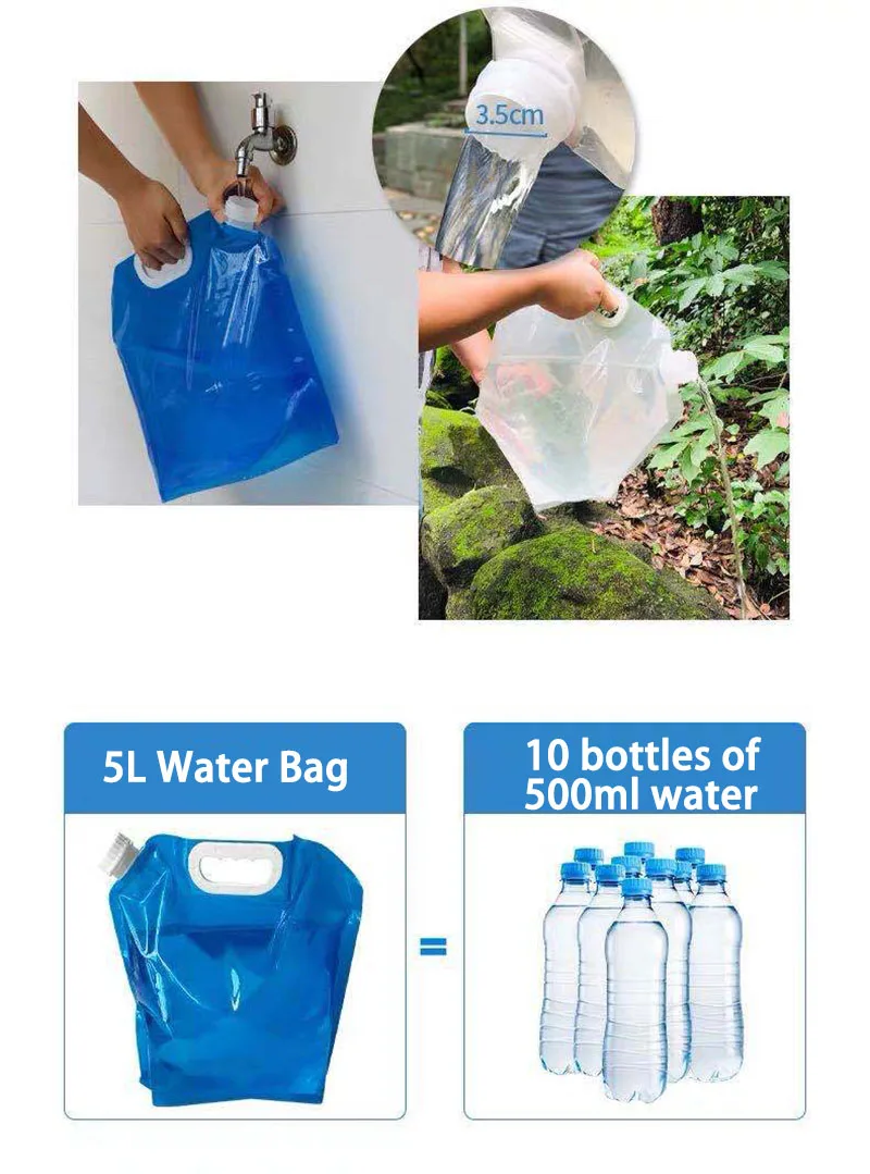 Sac D'eau Potable Pour Camping – Conteneur PET Pliable, Sûr Et Pratique (neuf)
