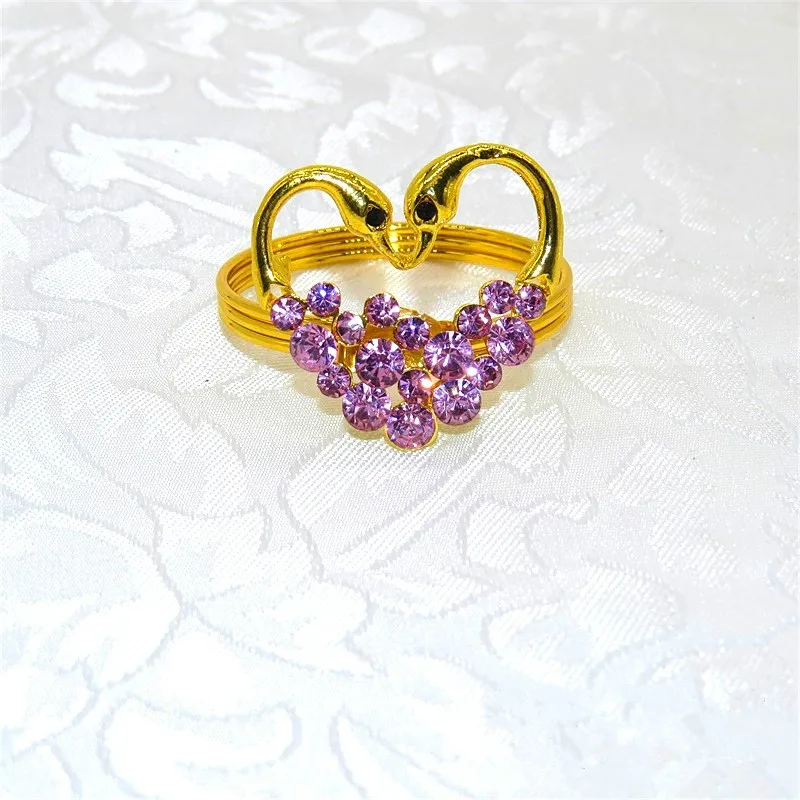 

12PCS napkin buckle western style hotel swinging swan heart napkin ring napkin buckle