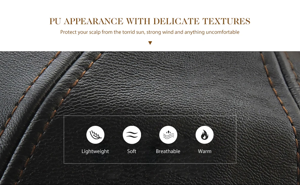 JAMONT Versatile Men Leather Baseball Cap