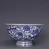 Fine Chinese Qing Qianlong old antique Porcelain blue white dragon bowl  for kitchen 3