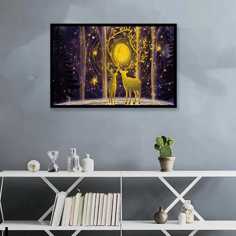 

1 Set 1000 Pcs Jigsaw Universe Jigsaw Leisure Toy-Deer in the Moonlight